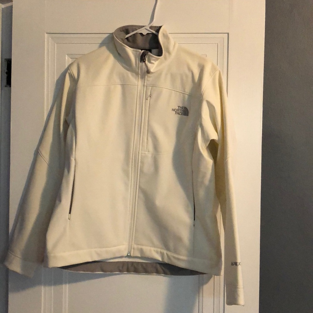 Winter white north face jacket